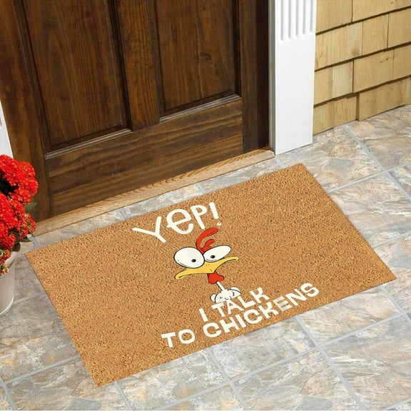 Funny Chick Letter Doormat Printed Door Mat Slip Dirty Door Carpet For Entrance Front Door Outdoor Entrance Porch Mat With Slip Polyester Fun Floor Mat Polyester, Multi-Color One Size