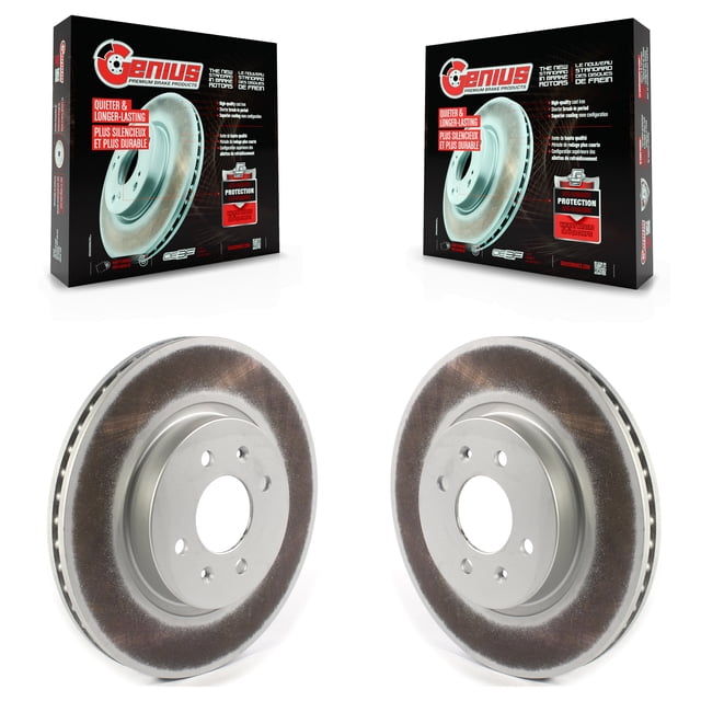 Genius Front Coated Disc Brake Rotors Pair for Car Kia Rio Hyundai Accent KG-101326