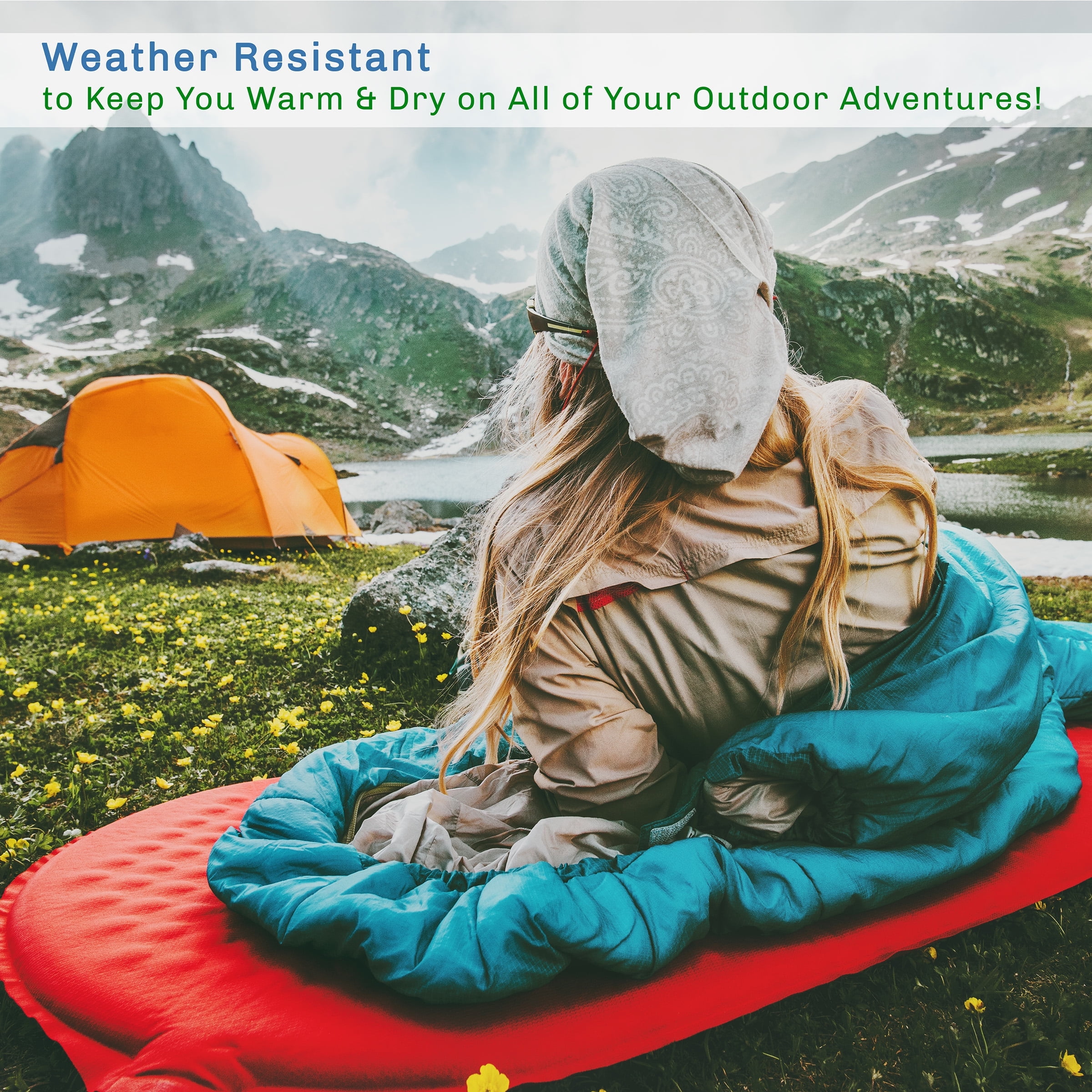Sleeping Bag ? 32F Rated XL 3 Season Envelope Style with Hood for Outdoor Camping Backpacking and Hiking with Carry Bag by Wakeman Outdoors (Black)