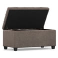 thumbnail image 4 of Sienna 34" Transitional Rectangle Ottoman Bench in Fawn Brown Linen Look Fabric, 4 of 12
