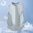 thumbnail image 5 of Qiyinn Men Sleeveless Gym Tank Top Mesh Panel Breathable Quick Dry Workout Athletic Vest with Reflective Stripes Loose Fit Casual Sport Shirt for Adult, 5 of 5