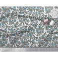 thumbnail image 2 of Soimoi Rayon Fabric Leaves & Floral Block Printed Fabric 1 Yard 56 Inch Wide, 2 of 3