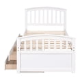 thumbnail image 6 of Aukfa 6 Drawers Platform Storage Bed, Solid Wood Captain Bed, Twin Size - White, 6 of 9