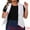 White, variant on DARING DIVA Women's Plus Size Lapel Casual Waistcoat Jean Vest 1X White