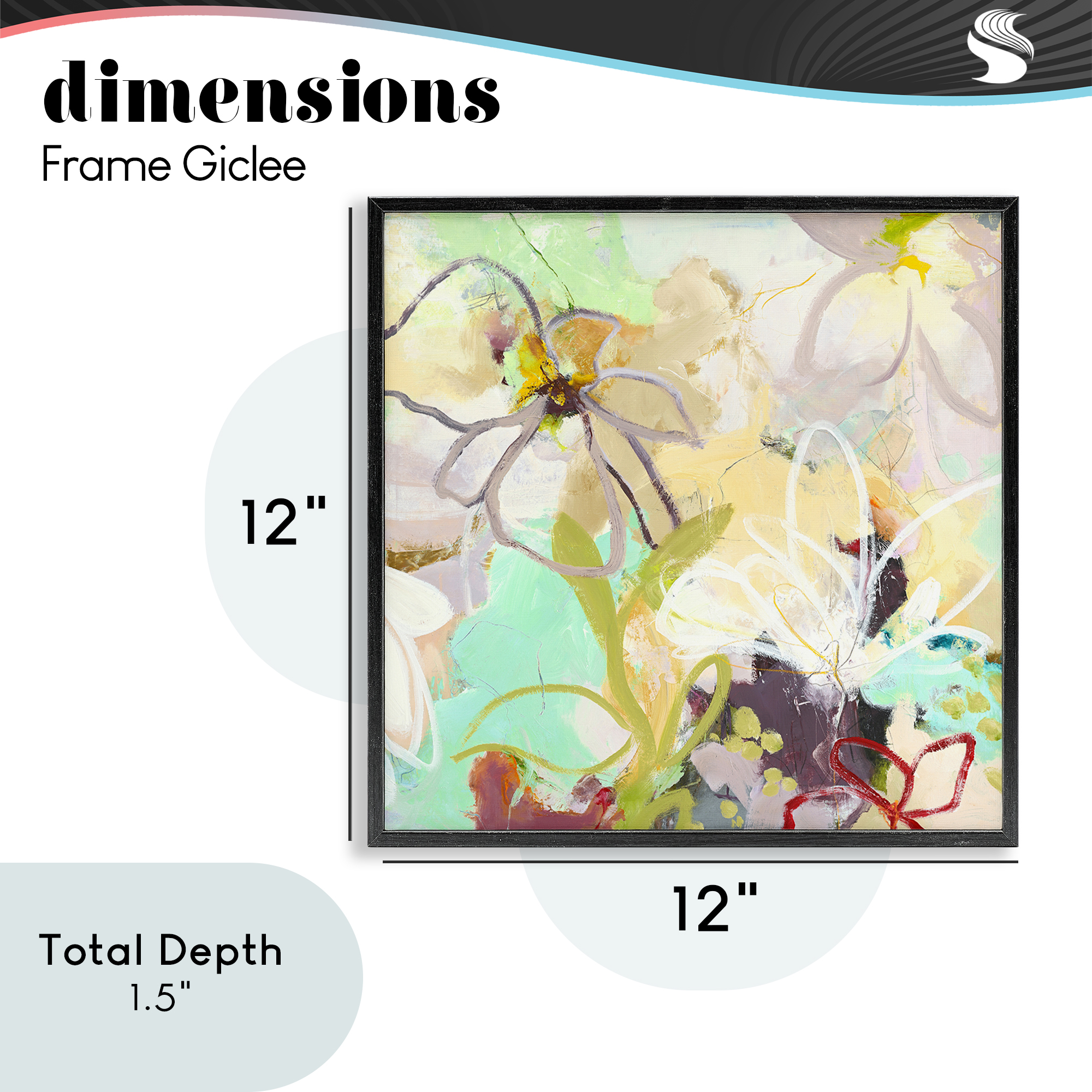 Last Days Of Spring Abstract Black Framed Giclee Art, design by Design Fabrikken