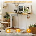 thumbnail image 2 of FEZIBO 55 x 24 inch Electric Standing Desk with Fabric Drawer, Splice Board in Light Rustic Brown Finish, 2 of 7