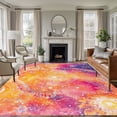 thumbnail image 2 of Abstract Cosmos Washable Living Room Rugs 8'x10', Clouds Star Pink Orange Dreamlike Low Pile Throw Large Area Rug Non-Slip Sturdy Edge Binding Carpet for Bedroom Dining Room Office, 2 of 9