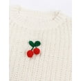 thumbnail image 3 of Cogild Knitted Oversized Sweaters for Womens with Cherry Embellishments for Casual Wear Solid Color Long Sleeves Fall Winter Sweaters for Womens, 3 of 8