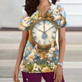 thumbnail image 6 of Otvok Womens V Neck Short Sleeve Tops with Pockets Rabbit Print Graphic T Shirts Summer Fashion 2026 Dressy Casual Blouses Trendy Tee, 6 of 6