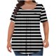 thumbnail image 2 of mfyjkho Tops Para Salir, Camiseta Holgada De Manga Corta Plisada Con Cuello Extragrande Y Estampado Para Mujer, Talla L-5Xl Tops Para Hacer Ejercicio L, 2 of 5