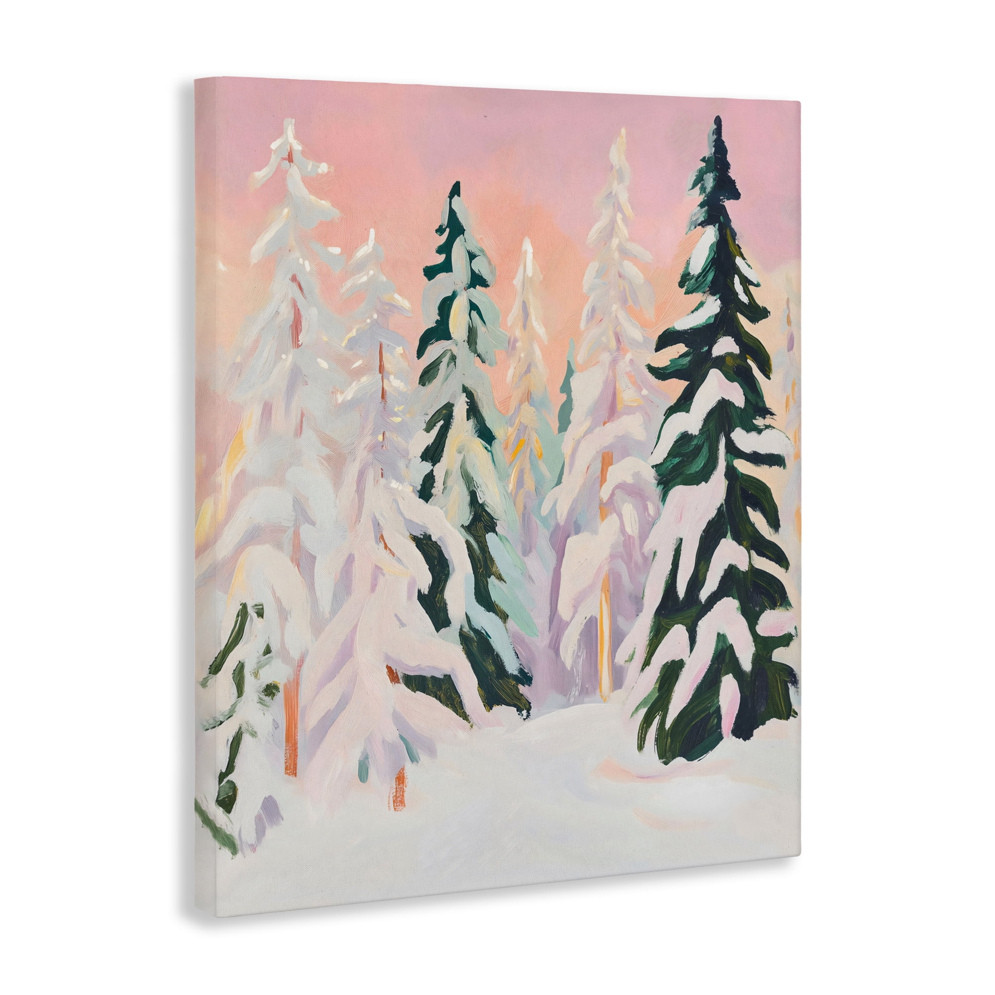 Stupell Industries Peachy Pastel Winter Forest Canvas Wall Art, design by The Prints Vibe