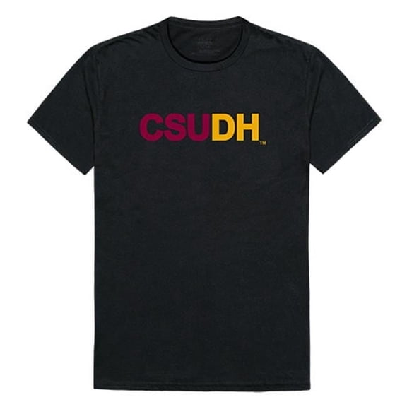 W Republic Apparel 516-175-E27-03 California State University Dominguez Hills Mens Institutional Tee, Black - Large