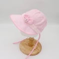 thumbnail image 2 of PEACNNG Newborn Baby Hat Baby Girls Adjustable Hat Princess Lace Bow Bonnet Infant Hats Baby Sun Cap Summer Toddler Caps 0-3 Years, 2 of 5