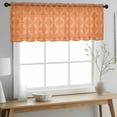 thumbnail image 2 of Orange Morocco Valance Curtains for Kitchen/Living Room/Bathroom/Bedroom Window, Rod Pocket Small Topper Half Short Window Curtains Voile Sheer Scarf, Geometric Leaf Diamond Lattice Abstract 42"x18", 2 of 8