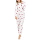 thumbnail image 2 of Conjuntos de pijama de franela de invierno para mujeres INSPIRE CHIC, de manga larga, ropa de casa, XL, estampado de fresa, blanco, 2 of 7
