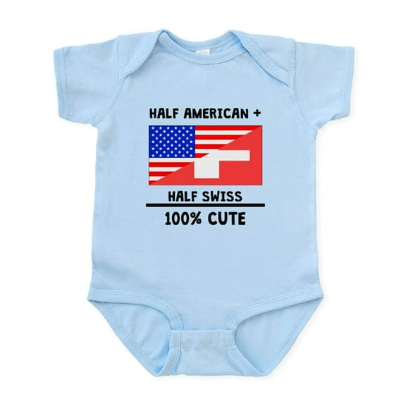CafePress - Half Swiss 100% Cute Body Suit - Baby Light Bodysuit, Size Newborn - 24 Months