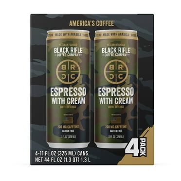 Black Rifle Coffee Company Iced Espresso with Cream, Ready to Drink for Instant Energy 4 Pack, 11oz, Can