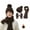 Coffee, variant on UJNDER Women's Winter Scarf Set Woolen Hats Scarves Gloves Three Piece Black One Size