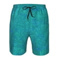 thumbnail image 3 of Logiee Blue Green Glitter Print Mens Swim Trunks Quick Dry Board Shorts,Breathable Hawaii Beach Shorts Swimwear Bathing Suits-3X-Large, 3 of 6