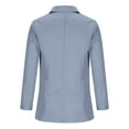 thumbnail image 3 of IROINNID Women's Short Blazer Jacket Notch Lapel Solid Color Long Sleeve Pocket Coat Jacket Outerwear Tops, Light Blue, 3 of 6