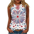 thumbnail image 2 of Frostluinai Womens USA Independence Day Sleeveless Shirts Crew Neck Stars Striped Tanks Fashion Fourth July Tee Shirts Plus Size Tank Tops, 2 of 5