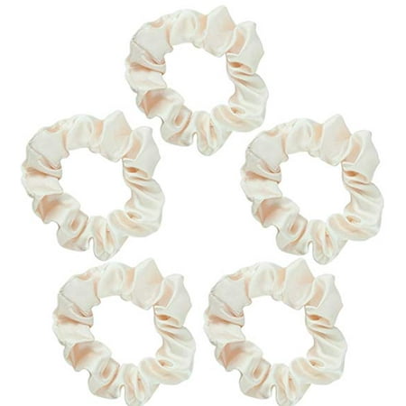 Kitsch Satin Scrunchies for Hair (5 pack)- Satin Hair Ties for Women, Scrunchie for Frizz & Breakage Prevention and Style Preservation