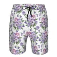 thumbnail image 4 of Naloa Violets Flowers Men's Beach Shorts, Surfing shorts, Swim trunks, Quick Dry Swim Trunks for Surfing Beach Fun - 3X-Large, 4 of 9