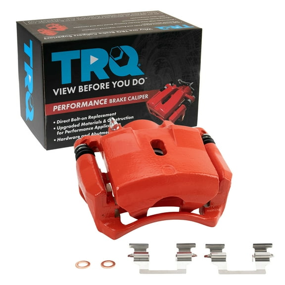 TRQ Front Right Brake Caliper w/Bracket Performance Red Passenger Side Compatible with 2006-2011 Chevrolet HHR 2004-2008 Malibu 2006-2007 Pontiac G6 2007-2008 Saturn Sky