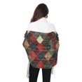 thumbnail image 4 of FORMRS Womens Scarf Winter Soft Long Big Warm Shawls Wrap Tassel Scarves, Dark Tartan Pattern, 4 of 9