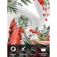 thumbnail image 7 of Cardinal Bird Cloth Napkins Set of 6 Reusable Dinner Napkins, Winter Poinsettia Berry Pine Cones Floral Cocktail Napkin Washable Table Napkins for Wedding/Holiday Party/Baby Shower 20"x20", 7 of 7