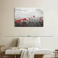 thumbnail image 2 of Elephant Stock Red Poppy Field Pop Wall Art - Horizontal Canvas Wall Art - Living Room Wall Decor - Floral And Botanical Canvas - Red And Gray Decor - 36" x 24", 2 of 8