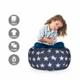 thumbnail image 2 of Star Storage Toy Bag Chair, Patriotic Star of the American Flag Independence Themeds of Freedom, Stuffed Animal Organizer Washable Bag, Small Size, Night Blue Tan, by Ambesonne, 2 of 3