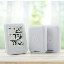 Digital Wireless Indoor Outdoor Thermometer Temperature Humidity Monitor with Dual Sensors for Greenhouse Garden Home Weather Station Display LCD Screen