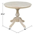 thumbnail image 6 of 36" Round Top Pedestal Dining Table - Unfinished, 6 of 7
