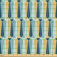 thumbnail image 2 of Ambesonne Geometric Fabric by the Yard Upholstery, Colorful Repetitive Ties, 5 Yards, Pale Orange and Teal, 2 of 5