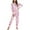 Pink, variant on BELLZELY Womens Pajamas Plus Size Women Fashion Tie-Dye Print Long-Sleeved Trousers Pajama Set Two-Piece