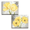 thumbnail image 2 of Gango Home Decor Beautiful Cosmos and Tulip Floral Wall Art; Two Yellow 14x11in Hand-Stretched Canvases, 2 of 6