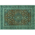 thumbnail image 1 of Ahgly Company Indoor Rectangle Persian Turquoise Blue Traditional Area Rugs, 5' x 8', 1 of 4