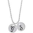thumbnail image 1 of Delight Jewelry Silvertone Large Script Letter - G - 3/4'' Disc - Silvertone Script Initial Disc - S - Charm Necklace, 20"+3", 1 of 4