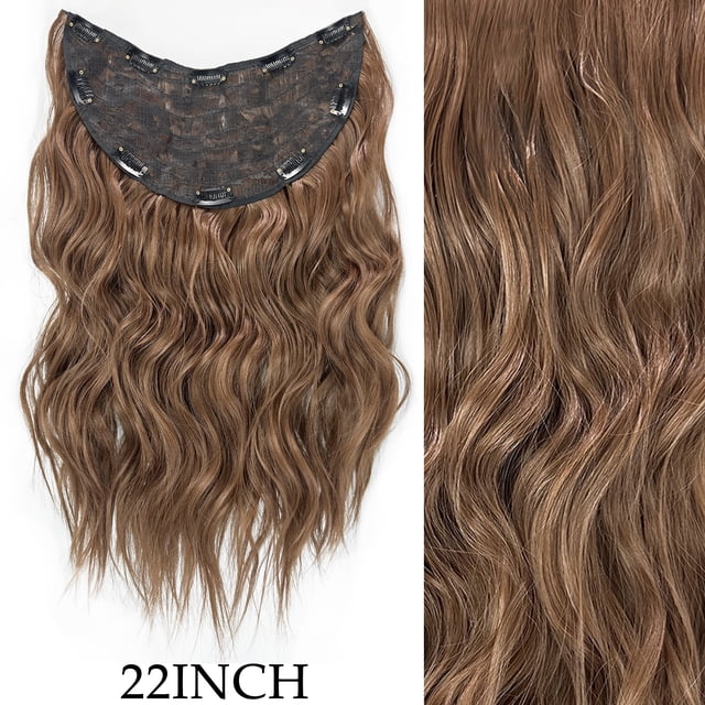 Typpkmm 7 Unids/Set 16 Clips ExtensióN De Cabello Negro Largo Liso Pelo Natural Ombre Peluca Fibra Resistente Al Calor Para Peinado De Mujer
