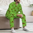 thumbnail image 7 of Fuzoiu dogs on a green background Print Men's Long-Sleeved Pajama,Lounge Button Down Nightwear,Mens Notch Collar Pajama Set-XX-Large, 7 of 7