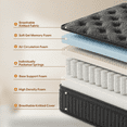 thumbnail image 5 of Trujae 10 inch Queen Mattress in a Box, Gel Memory Foam Hybrid Mattress with Pocket Coils, Medium Firm Comfort, Pressure Relief, 5 of 12