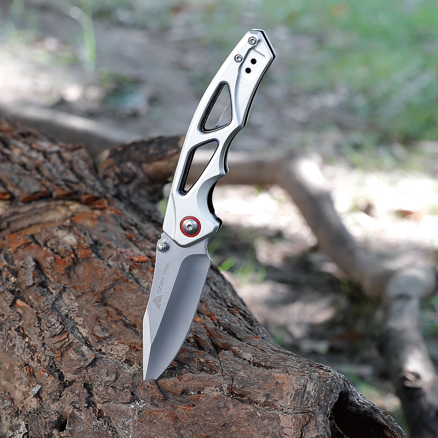 Ozark Trail 7.5-Inch Ball Bearing Folding Knife with Aluminum Handle and Stainless Steel Blade