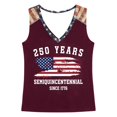 thumbnail image 3 of Womens Tank Top Independence Day Casual Print Sleeveless Summer Blouse America 250 Shirt L, 3 of 6