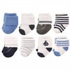 Hudson Baby Infant Boy Cotton Rich Newborn and Terry Socks, Nautical, 0-6 Months