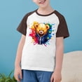 thumbnail image 2 of Feancey T-Shirt Graphique 3D Enfants Garçons Filles Mignon Imprimé Manches Courtes Hauts Doux Décontracté Col Rond Blouse Chandail d'Été T-Shirts Vacances Liquidation Brun 5 Ans, 2 of 9