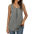 thumbnail image 4 of Spring Savings deals!Samickarr Summer Tank Tops For Women V-Neck Sleeveless Vest Shirts Pleated Front Tops, 4 of 9