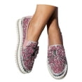 thumbnail image 3 of AUDeals Women’s Platform Rhinestone Glitter Slip On Sneakers Cute Bowknot Flat Walking Loafers Canvas Dress Shoes (Pink, 9), 3 of 7