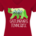 thumbnail image 4 of Inktastic Gatlinburg, Tennessee- Mountains and Bear Shape Women's V-Neck T-Shirt, 4 of 5