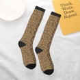 thumbnail image 4 of Daiia Sports Socks Leopard Print Brown Printed Novelty Crew Socks for Men Women Knee High Socks Cotton Socks Soft & Breathable Support Unisex Socks, 4 of 9
